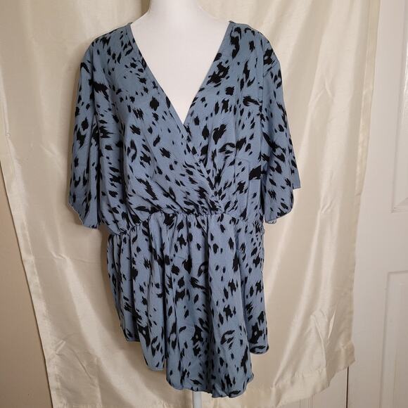 Shein Curve Blue and Black Binding Shirt - 3XL - Picture 1 of 13